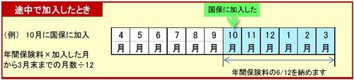 10月に途中加入した場合は、10月から3月までの保険料を計算します。