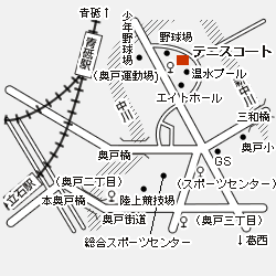 総合スポーツセンターテニスコート周辺図