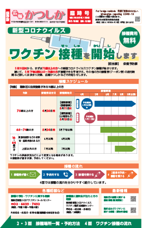 広報かつしか令和3年4月26日臨時号1面の画像