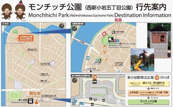 モンチッチ公園行先案内