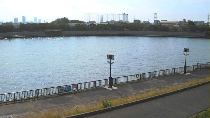 東立石緑地公園船着場付近で撮影した平常時の中川の画像