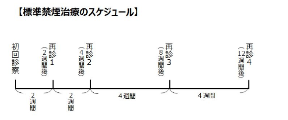 標準禁煙治療のスケジュール