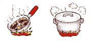 中心が75度で1分以上になるように加熱をしているイラスト