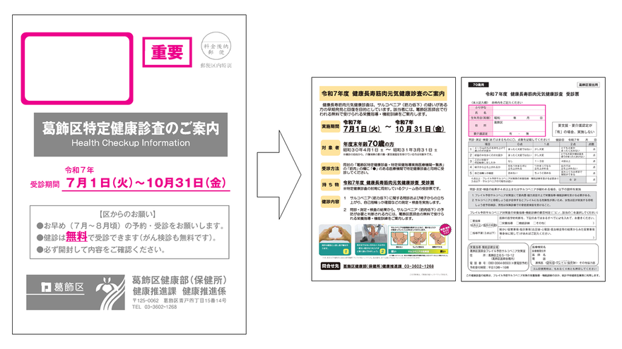 封筒に受診票
